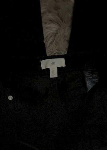 Fitilli kadife siyah pantolon - Görsel 4