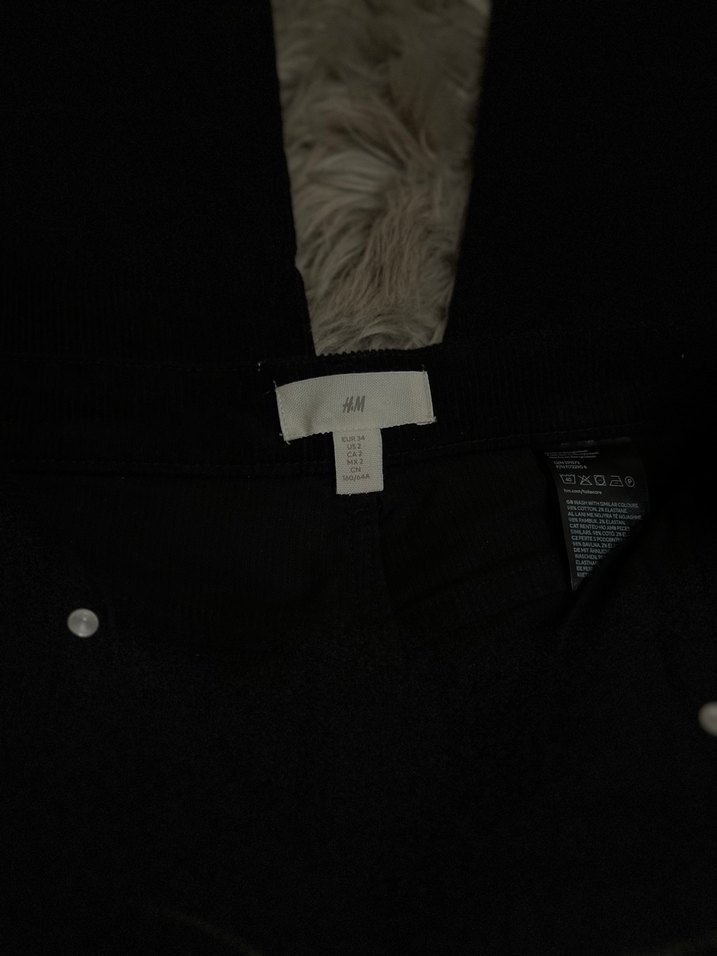 Fitilli kadife siyah pantolon - Görsel 4