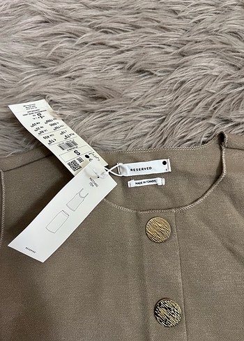 Düğmeli vizon Kadın Yelek - Görsel 2