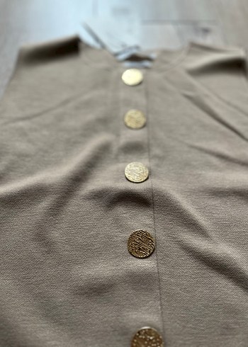 Düğmeli vizon Kadın Yelek - Görsel 4