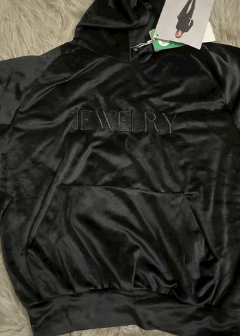 Siyah Kadife Kapüşonlu Kadın Eşofman Takımı - Görsel 4