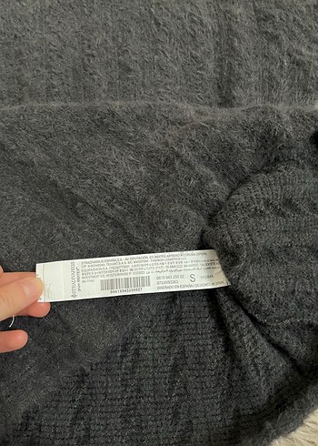 Gri Uzun Kollu Yün Kadın Kazak - Görsel 3