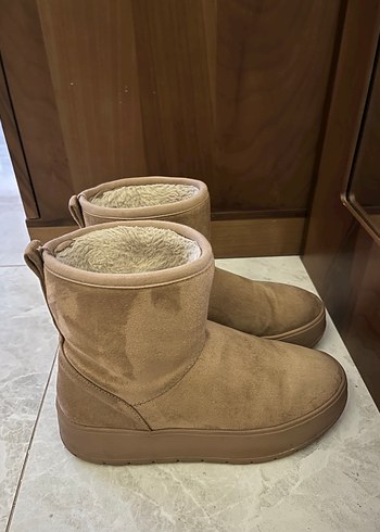 Bej Süet Kadın Platform Topuklu Bot - Görsel 3