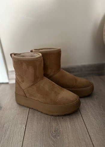 Bej Süet Kadın Platform Topuklu Bot - Görsel 4