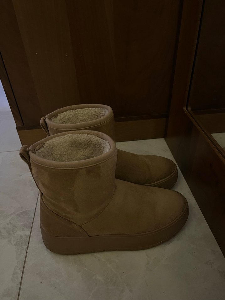 Bej Süet Kadın Platform Topuklu Bot - Görsel 5