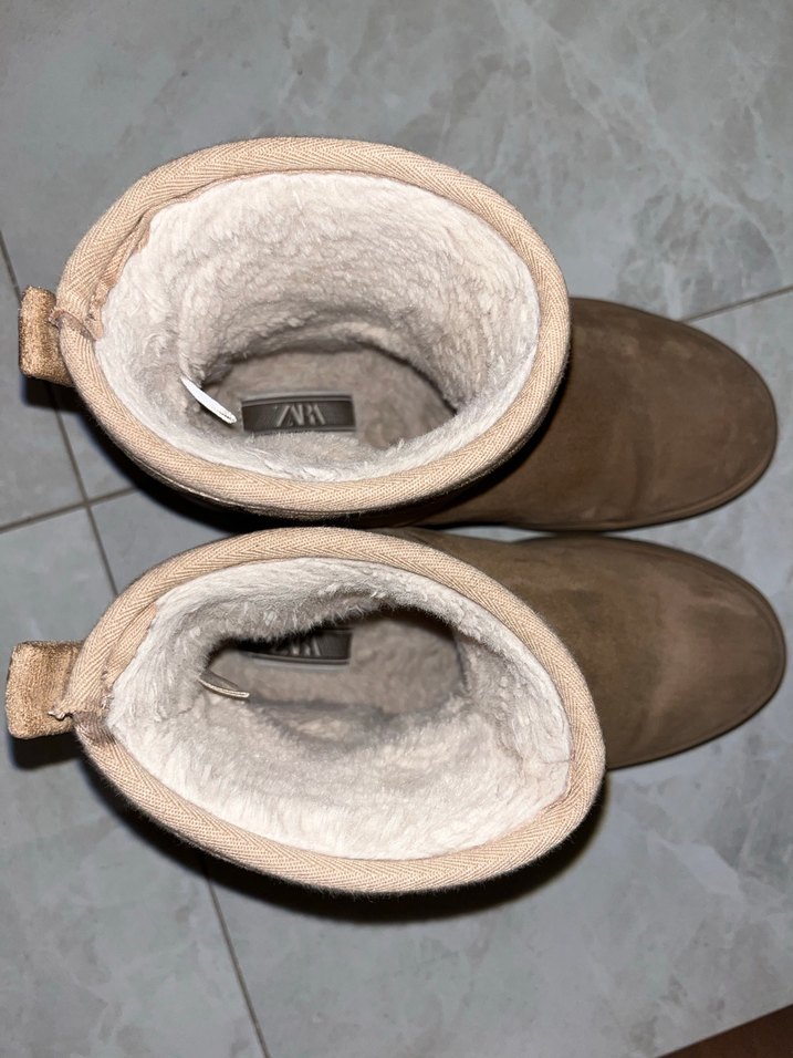 Bej Süet Kadın Platform Topuklu Bot - Görsel 2