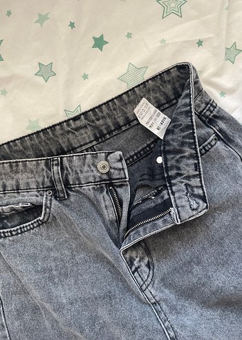 Diğer Gri Kadın Bol Kesim Midi Denim Pantolon