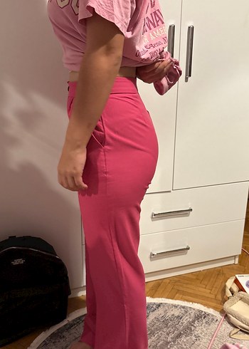 34 Beden Pembe Kadın Kumaş Pantolon
