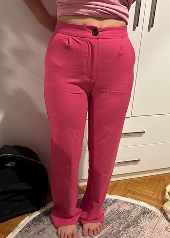 Pembe Kadın Kumaş Pantolon