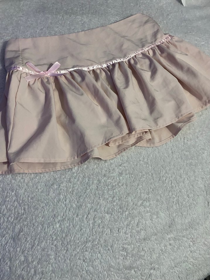 Lolita Pembe Fırfırlı Mini Etek - Görsel 3