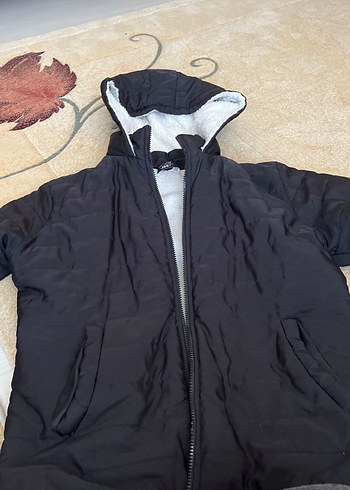 Siyah Fermuarlı kadın kısa Mont