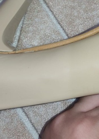 Bej Rugan Platform Kadın İnce Topuklu Ayakkabı - Görsel 7