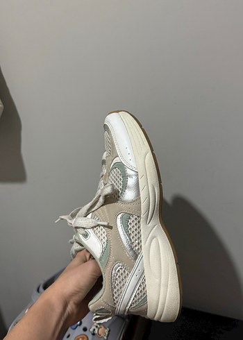 Zara Beyaz Bağcıklı Kadın Spor Ayakkabı - Görsel 5