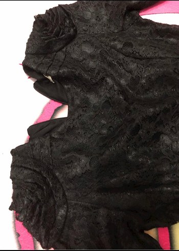 m Beden Siyah Uzun Kollu Yüksek Yakalı Gotik Abiye