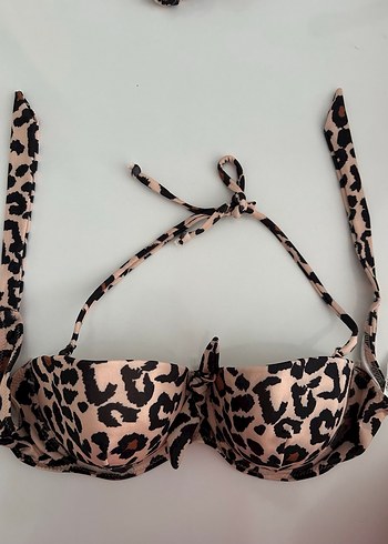 40 Beden kahverengi Renk Cixlife Leopar Desenli Bikini Takımı