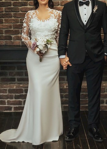38 Beden Gelinlik- Nikah Elbisesi- Beyaz Elbise