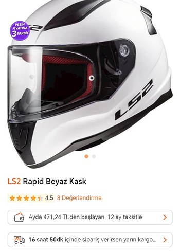 Ls2 rapid 2 FF353 motosiklet kaskı M - Görsel 3