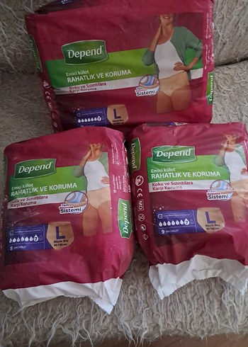 Depend Rahatlık ve Koruma Külot Bez L Beden