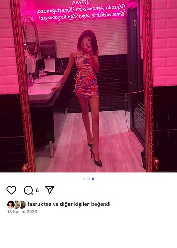 s Beden Pembe Mini Tie-Dye Straplez Elbise