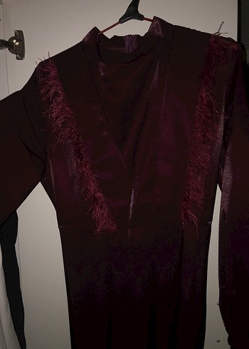 44 Beden bordo Renk Bordo Abiye Elbise