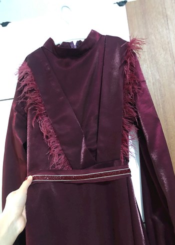 Bordo Abiye Elbise