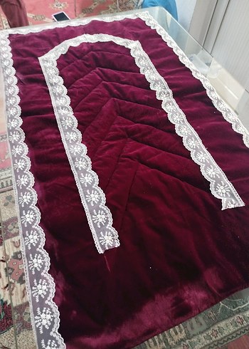 Bordo Nakışlı Seccade - Görsel 2