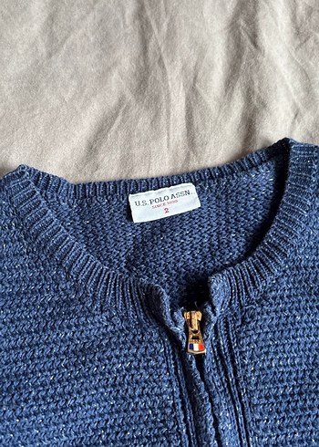 Nakışlı Mavi Kız Çocuk Triko Panço - Görsel 2