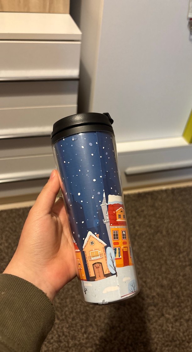 Mavi Yılbaşı Temalı Termos Bardak - Görsel 3