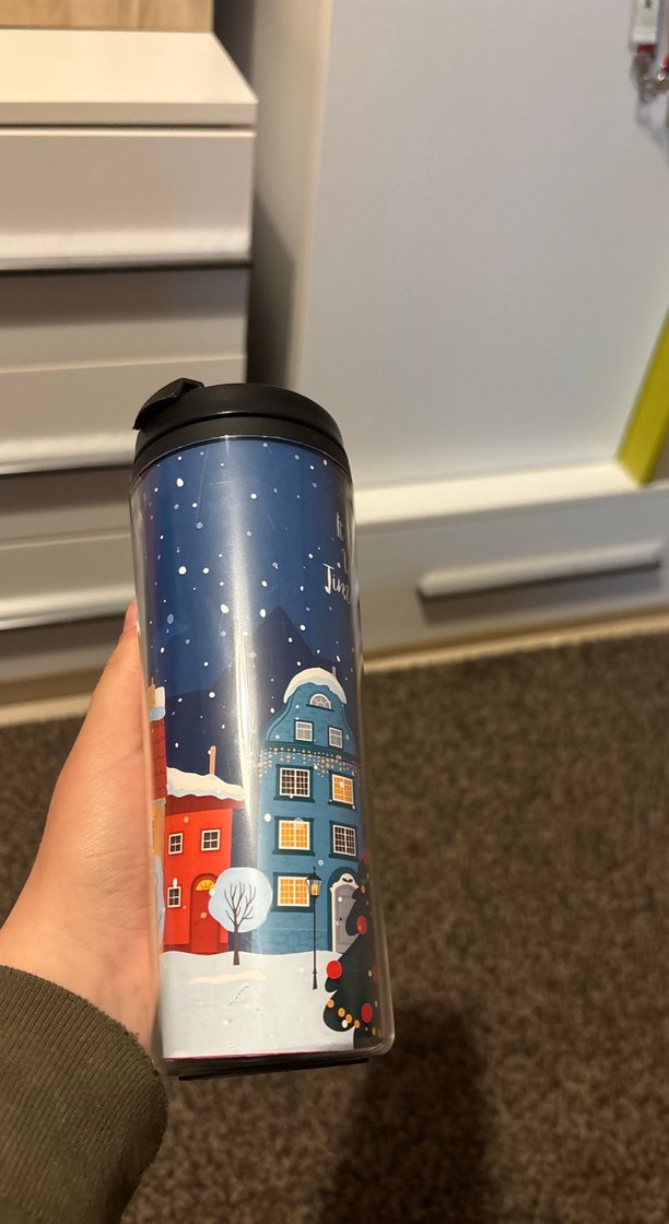 Mavi Yılbaşı Temalı Termos Bardak - Görsel 2