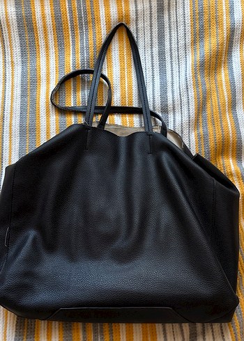 Siyah Deri Kadın Çanta - Görsel 4