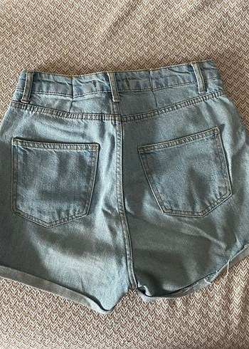 Kadın Mavi Mini Denim Şort - Görsel 2