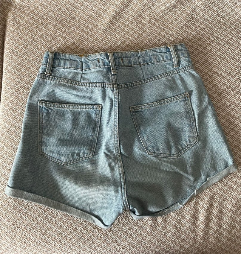 Kadın Mavi Mini Denim Şort - Görsel 2