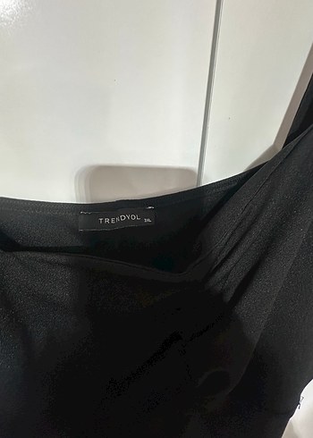 Siyah Drapeli Mini V Yaka Kadın Elbise - Görsel 3