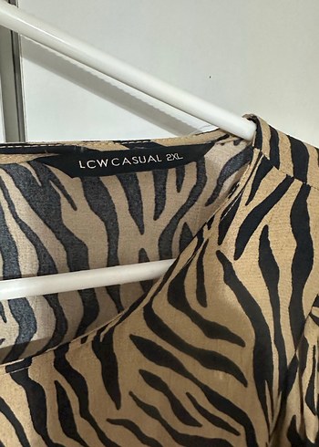 Zebra Desenli Midi Pilili Kadın Elbise - Görsel 2