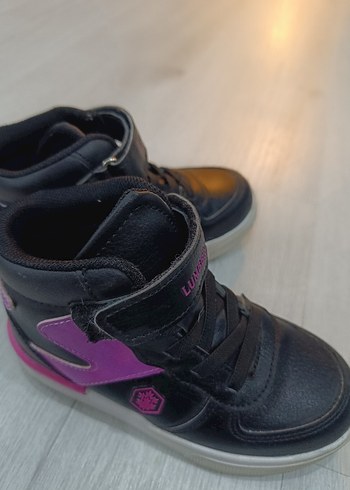 27 Beden mor Renk Mor Velcro Bağcıklı Kız Çocuk Sneakers