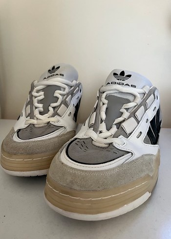 Beyaz Gri Adidas Laced Erkek Spor Ayakkabı - Görsel 6