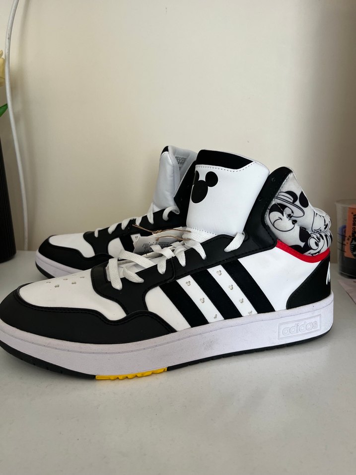 Adidas Baskılı Beyaz Siyah Basketbol Ayakkabısı - Görsel 5