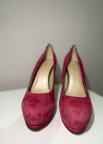 39,5 Beden Pembe Süet Stiletto Topuklu Kadın Ayakkabı