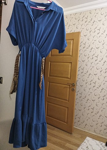 Mavi Bohem Uzun Elbise