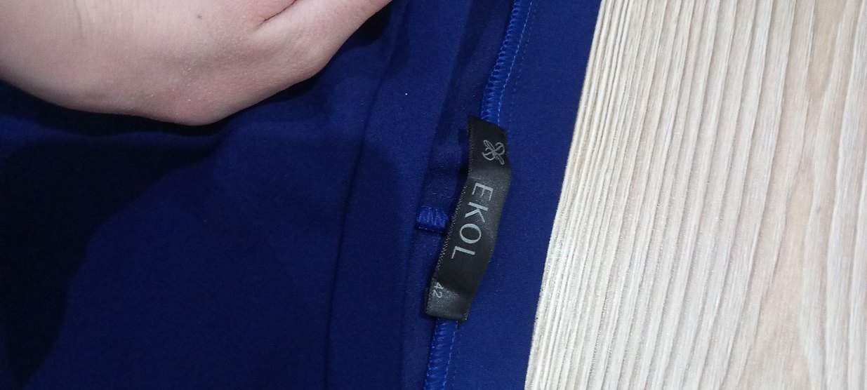 Düğmeli Mavi Kadın Triko Elbise - Görsel 4