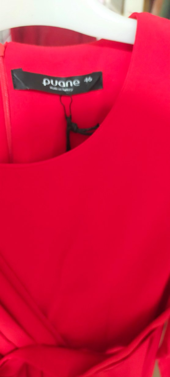 kırmızı tesettür elbise - Görsel 4