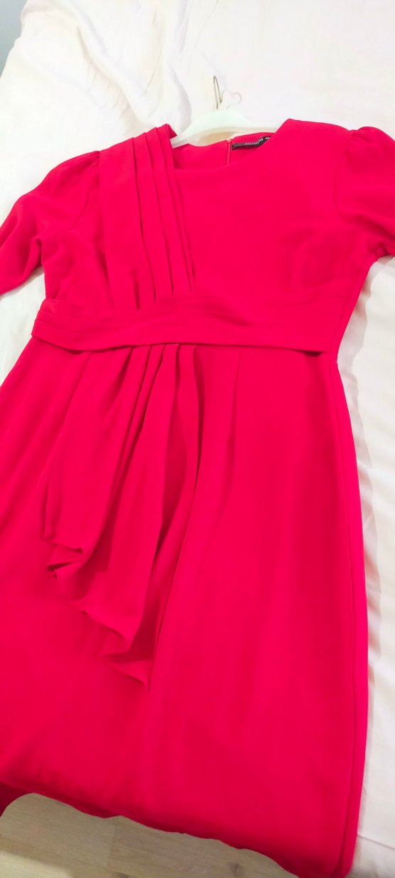 kırmızı tesettür elbise - Görsel 2