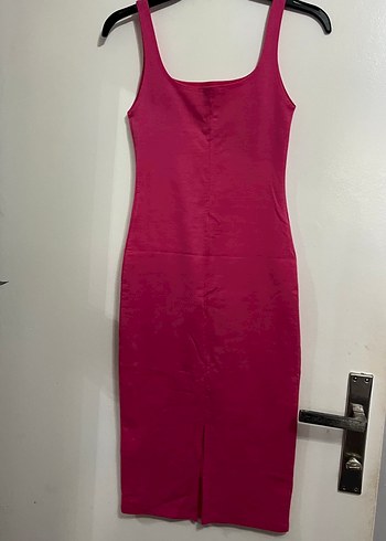 Zara Kadın pembe Midi Kalem Elbise
