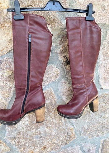 Lila Dolgu Topuklu Vintage Çizme - Görsel 2