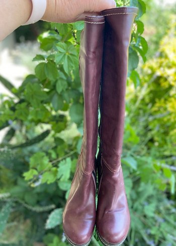 Lila Dolgu Topuklu Vintage Çizme - Görsel 6