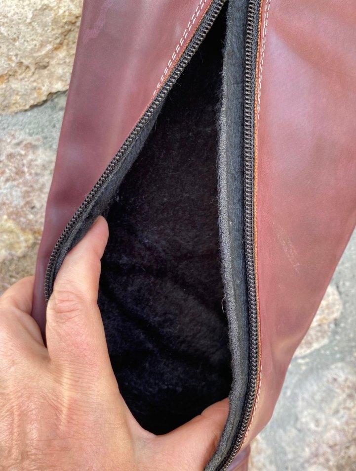 Lila Dolgu Topuklu Vintage Çizme - Görsel 3