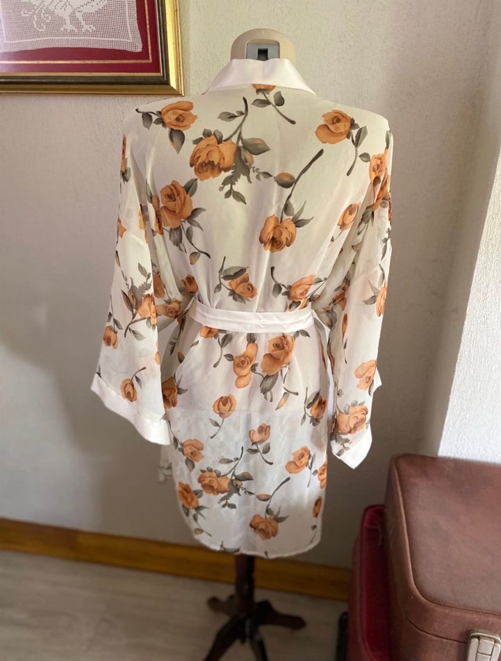 Gerçek bir vintage, 25 yıllık şifon kimono - Görsel 2