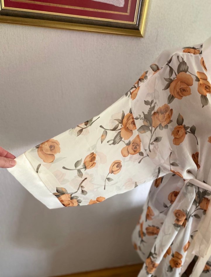 Gerçek bir vintage, 25 yıllık şifon kimono - Görsel 3