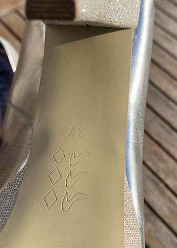 Gümüş  Platform Topuklu Abiye Ayakkabı - Görsel 3