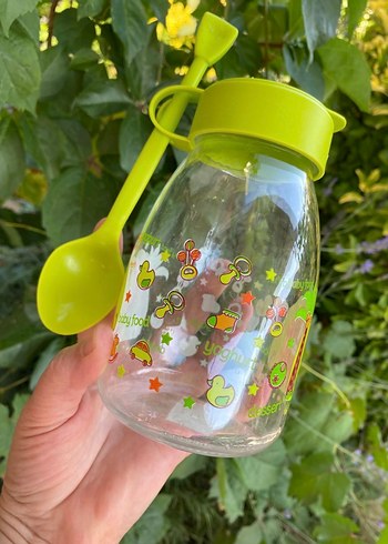 Yeşil Desenli Cam Yoğurt-Çorba-Mama Kavanozu - Görsel 4